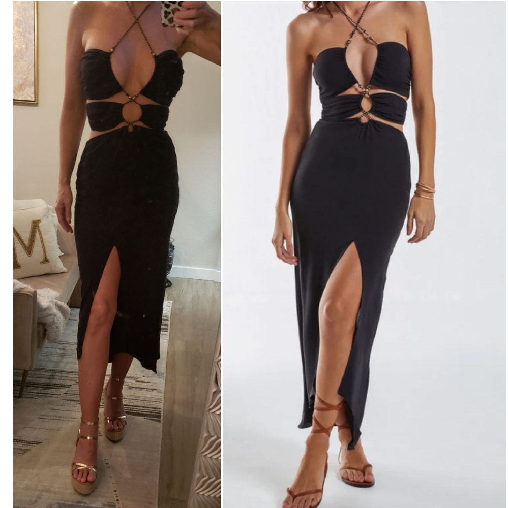 Vix Black Cutout Maxi Dress